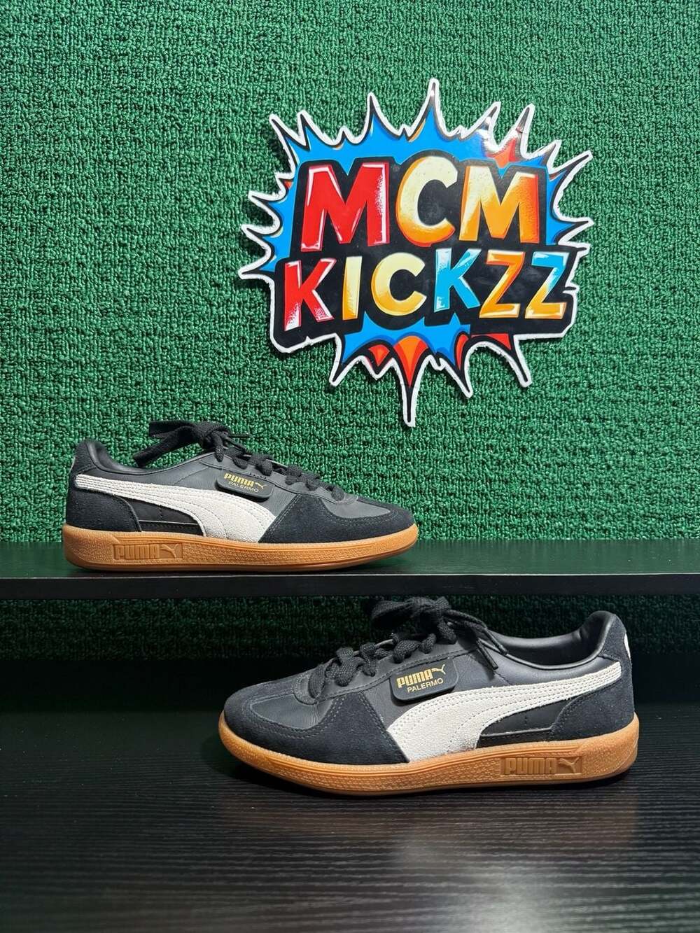 PUMA Palermo Leather Black/Feather Grey/Gum Women’s Size 8 Brand New